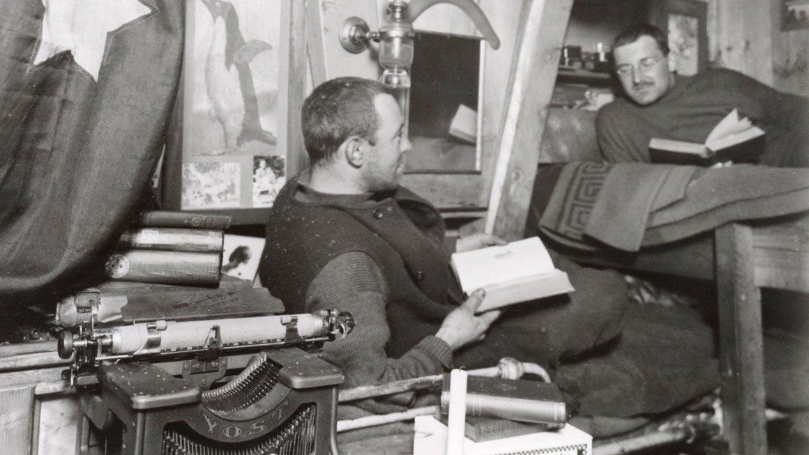 Frank Hurley and Alexander Macklin (right) at home on the 'Endurance' (S0000142)