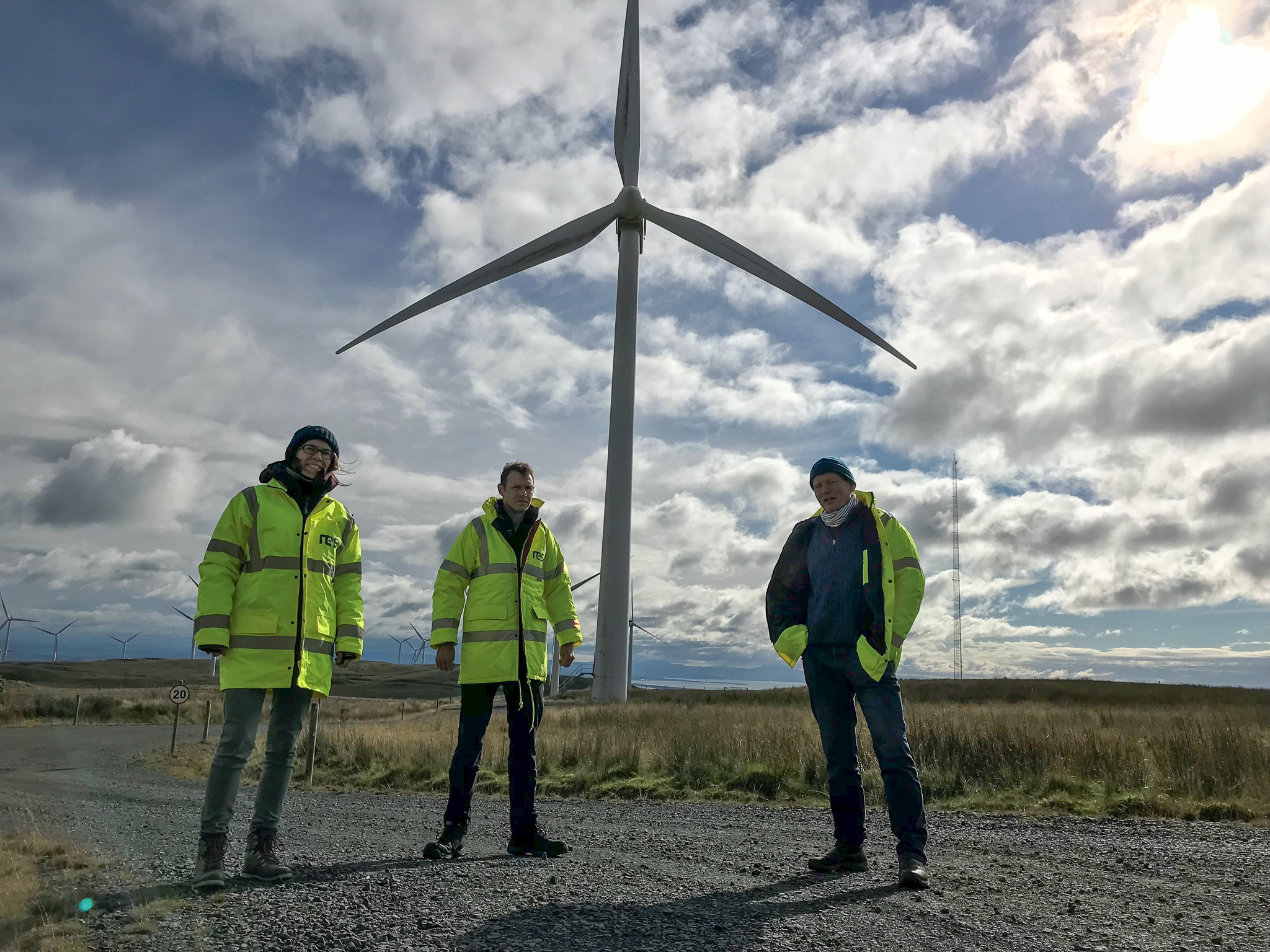 Tom Heap visiting visits Kelburn windfarm in North Ayrshire (Image: BBC)