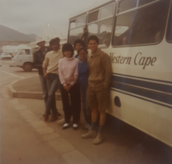 University of the Western Cape students on a field trip, 1984, Gilfellan second from left. Calvyn Gilfellan.
