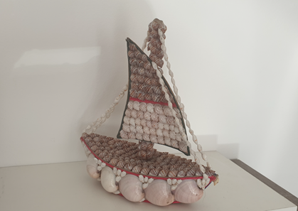 A boat made from shells from Karachi beach