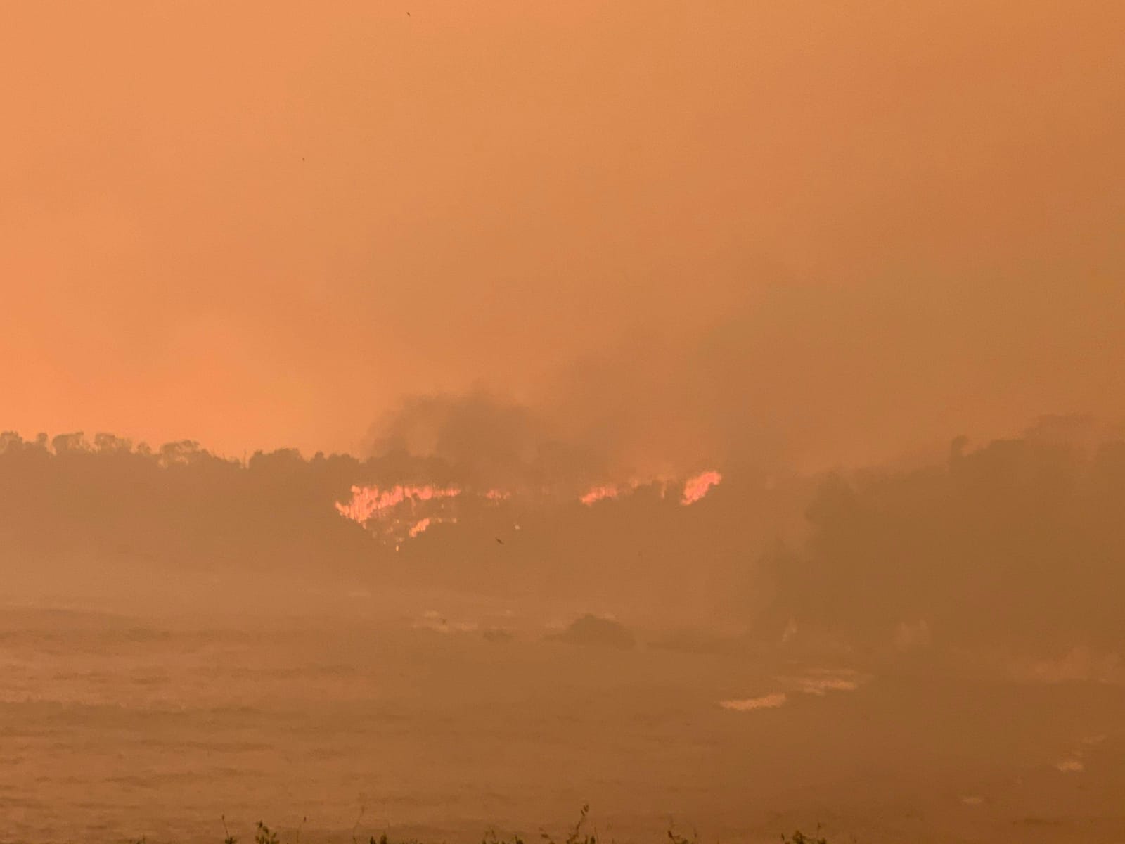 Malua Bay wildfire and a smoke-filled sky © Melinda Varcoe