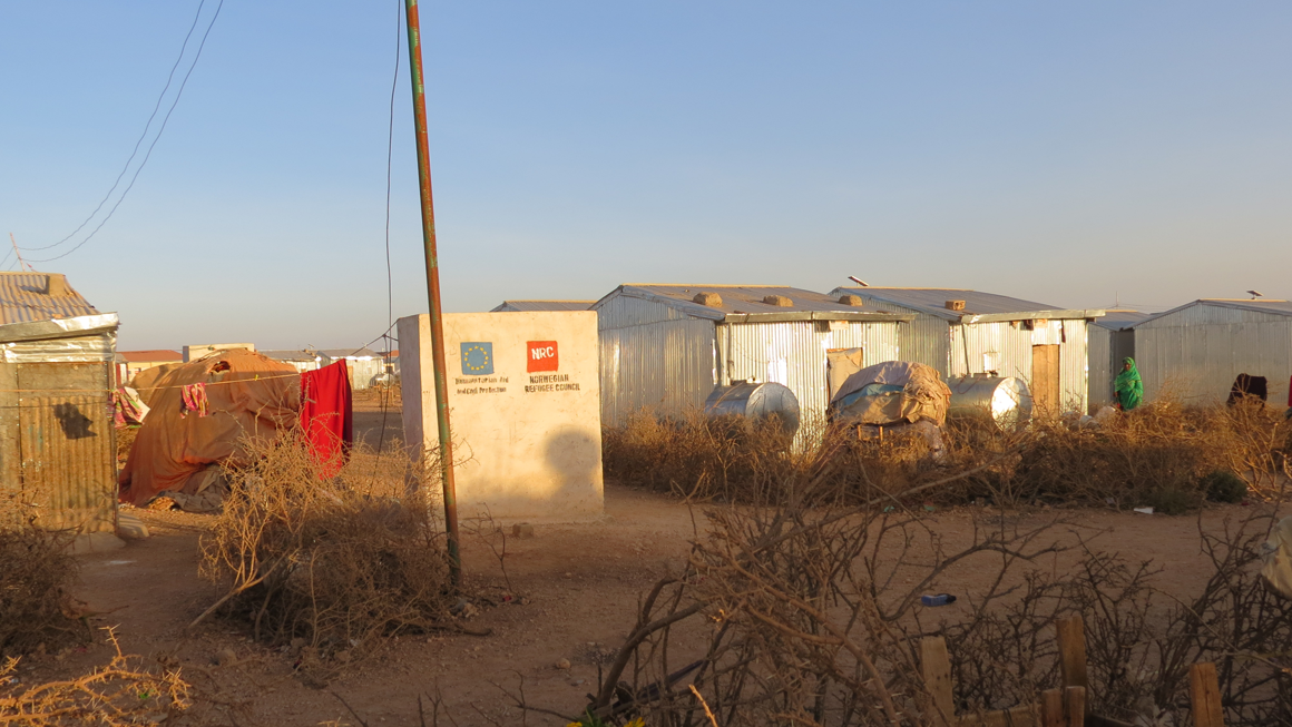Digaale camp has more permanent metal structures after residents were assured they could stay. Image by Laura Hammond